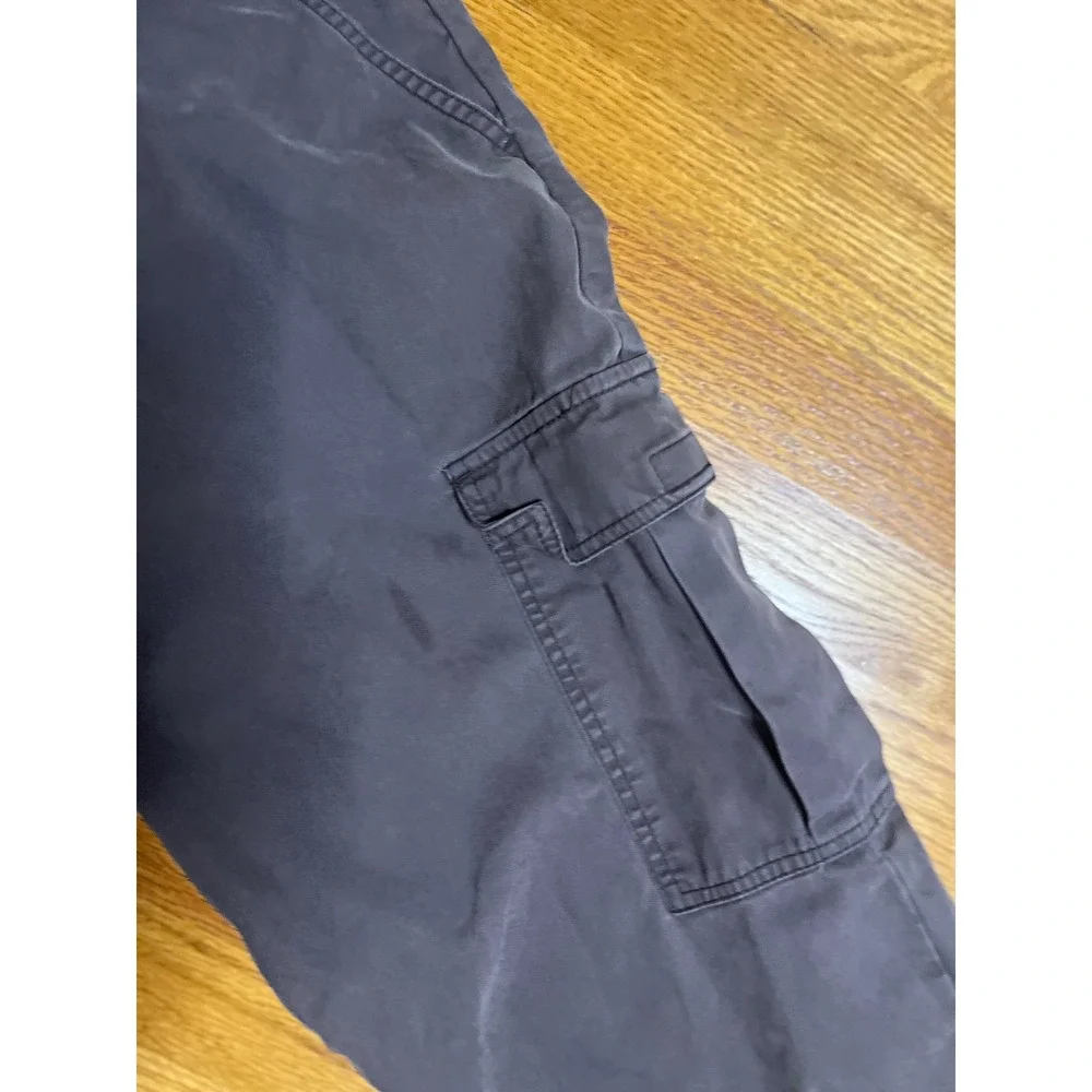PacSun Cargo Pants Brown Elastic Waist Relaxed Fit Casual Menswear M inseam 28